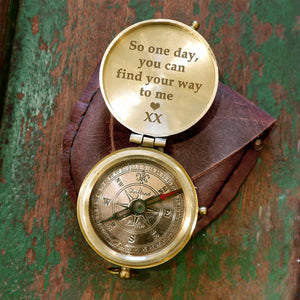 Engraved Compass - To My Man - So One Day, You Can Find Your Way To Me - Ukgpb26085