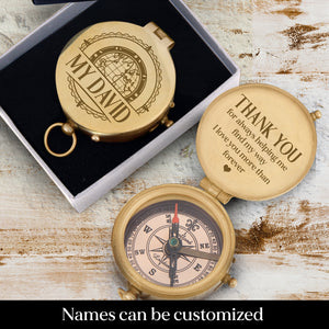 Personalised Engraved Compass - Family - To My Lover - Thank You - Ukgpb26042