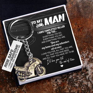 Sportbike Keychain - Biker - To My Man - Ride Safe, Handsome - Ukgkei26003