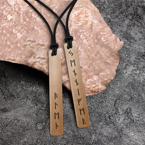 Personalised Couple Viking Rune Necklaces - My Awesome Viking Man - You Are My Life - Ukgncg26002