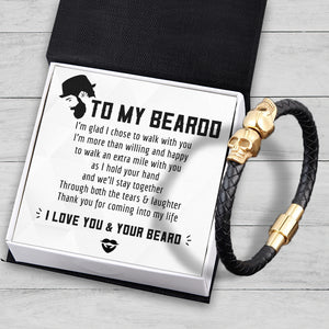 Skull Cuff Bracelet - Beard - To My Man - I Love You & Your Beard - Ukgbbh26013