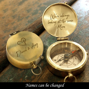 Personalised Engraved Compass - God - To My Lover - Looking At The Same Moon - Ukgpb26039