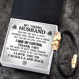 Skull Cuff Bracelet - Viking - To My Husband - I Love You To Valhalla & Back - Ukgbbh14005