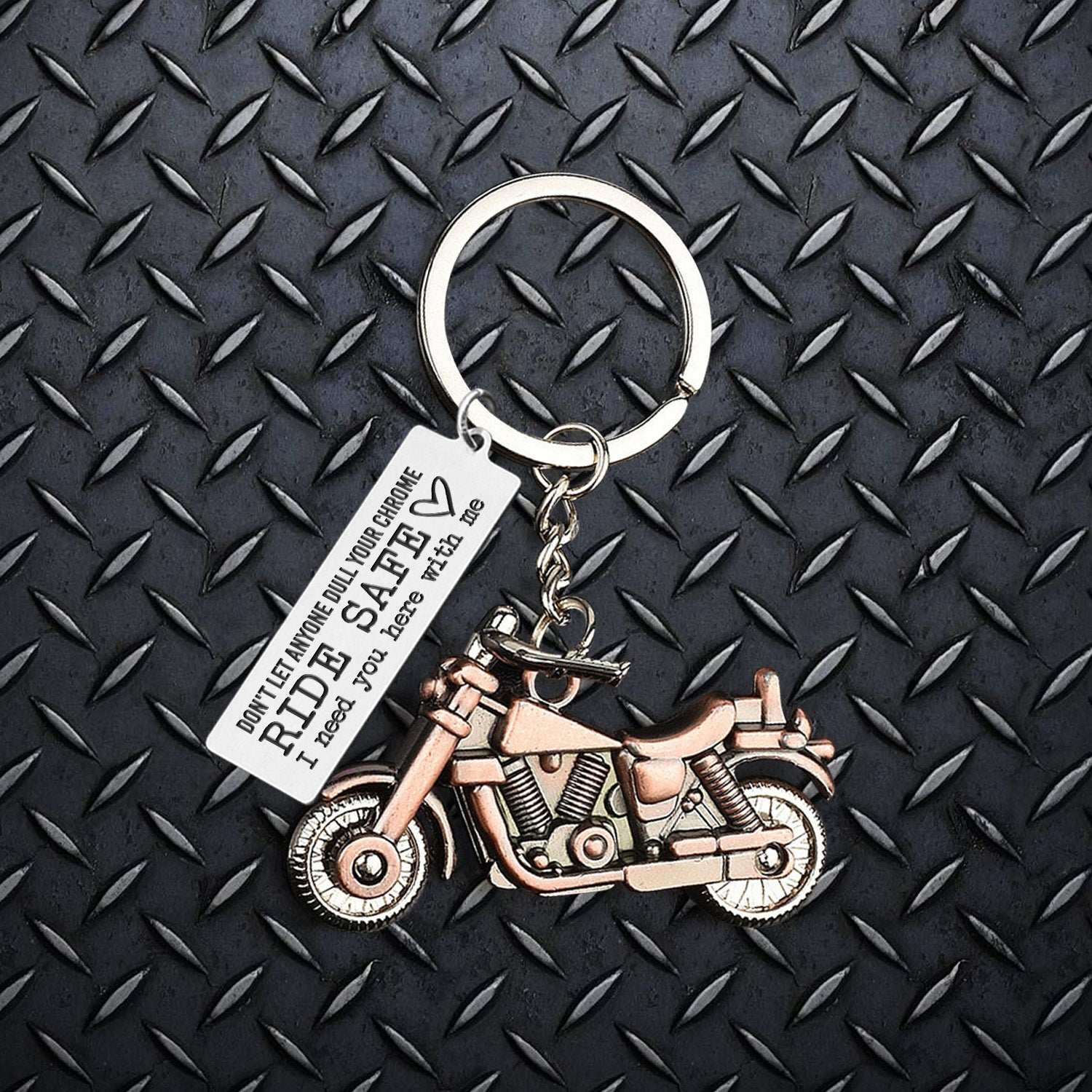 Old-School Motorcycle Keychain - Biker - To My Old Man - I Love You - Ukgkej26002