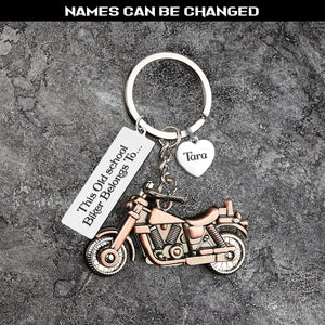 Personalised Old-School Motorcycle Keychain - Biker - To My Old Man - I Can Not Live Without You - Ukgkej26007