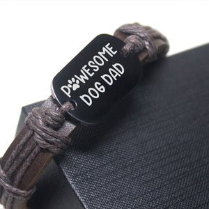 Leather Cord Bracelet - Pug - To My Dad - I Am Your Favorite Child - Ukgbr18015