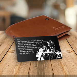 Wallet Card - Skull & Tattoo - To My Man - I Miss You And I Love You - Ukgca26004