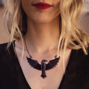 Dark Raven Necklace - Viking - My Shieldmaiden - I Am Yours Until Valhalla - Ukgncm13006