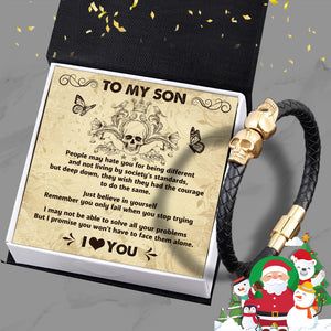 Skull Cuff Bracelet - Skull - To My Son - Just Believe In Yourself - Ukgbbh16001