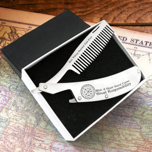 Folding Comb - Viking & Beard - To My Dad - I Love You To Valhalla & Back - Ukgec18029