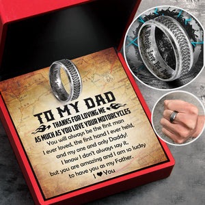 Steel Wheel Ring - Biker - To My Dad -  I Am So Lucky To Have You As My Father - Ukgri18005