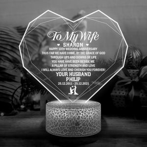 Personalised Heart Led Light - Family - To My Wife - I Will Always Love And Cherish You Forever! - Ukglca15003