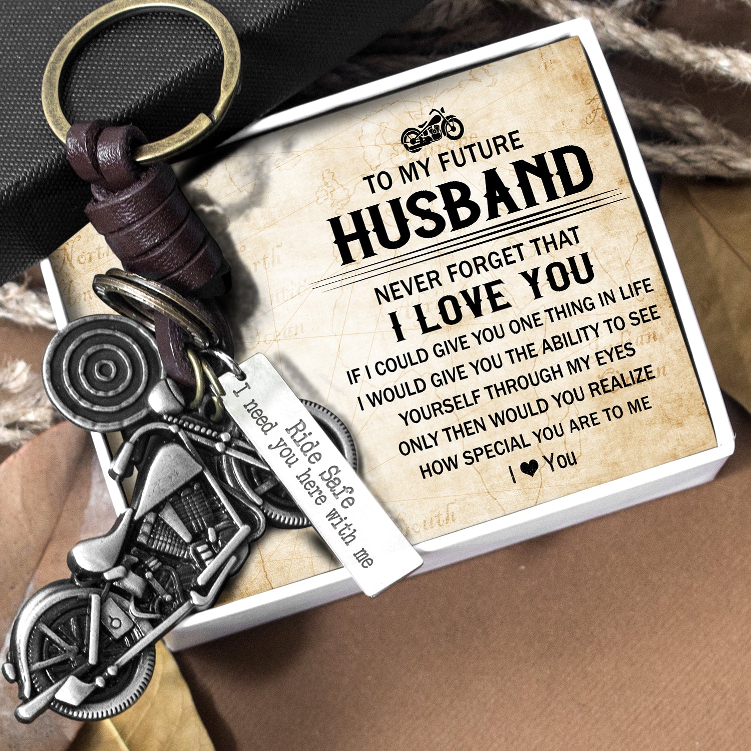 Motorcycle Keychain - Biker - To My Future Husband - Never Forget That I Love You - Ukgkx24003