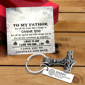 Viking Thor Keychain - Viking - To My Fathor - I Love You To Valhalla & Back - Ukgkbv18005