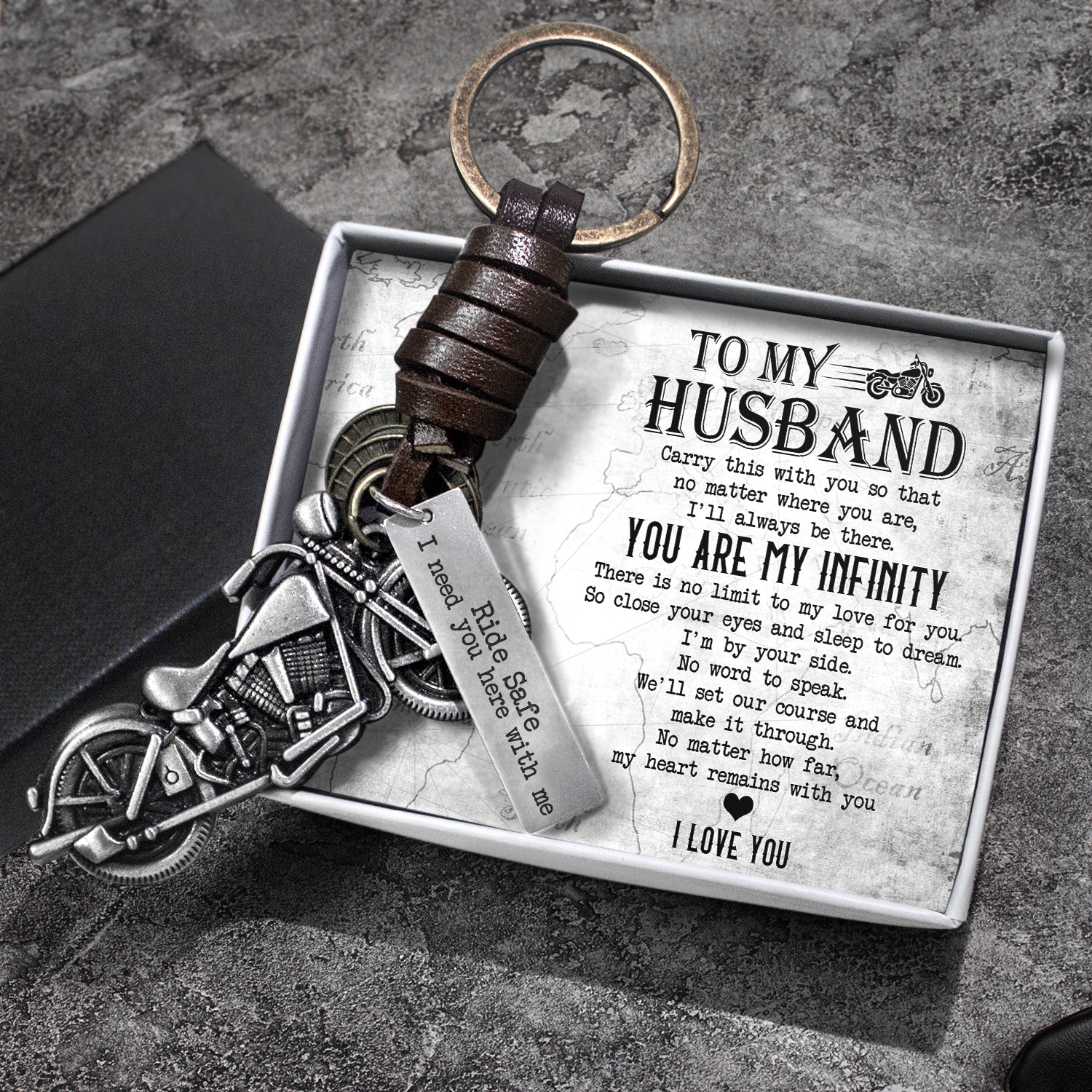 Motorcycle Keychain - Biker - To My Husband - I Love You - Ukgkx14004