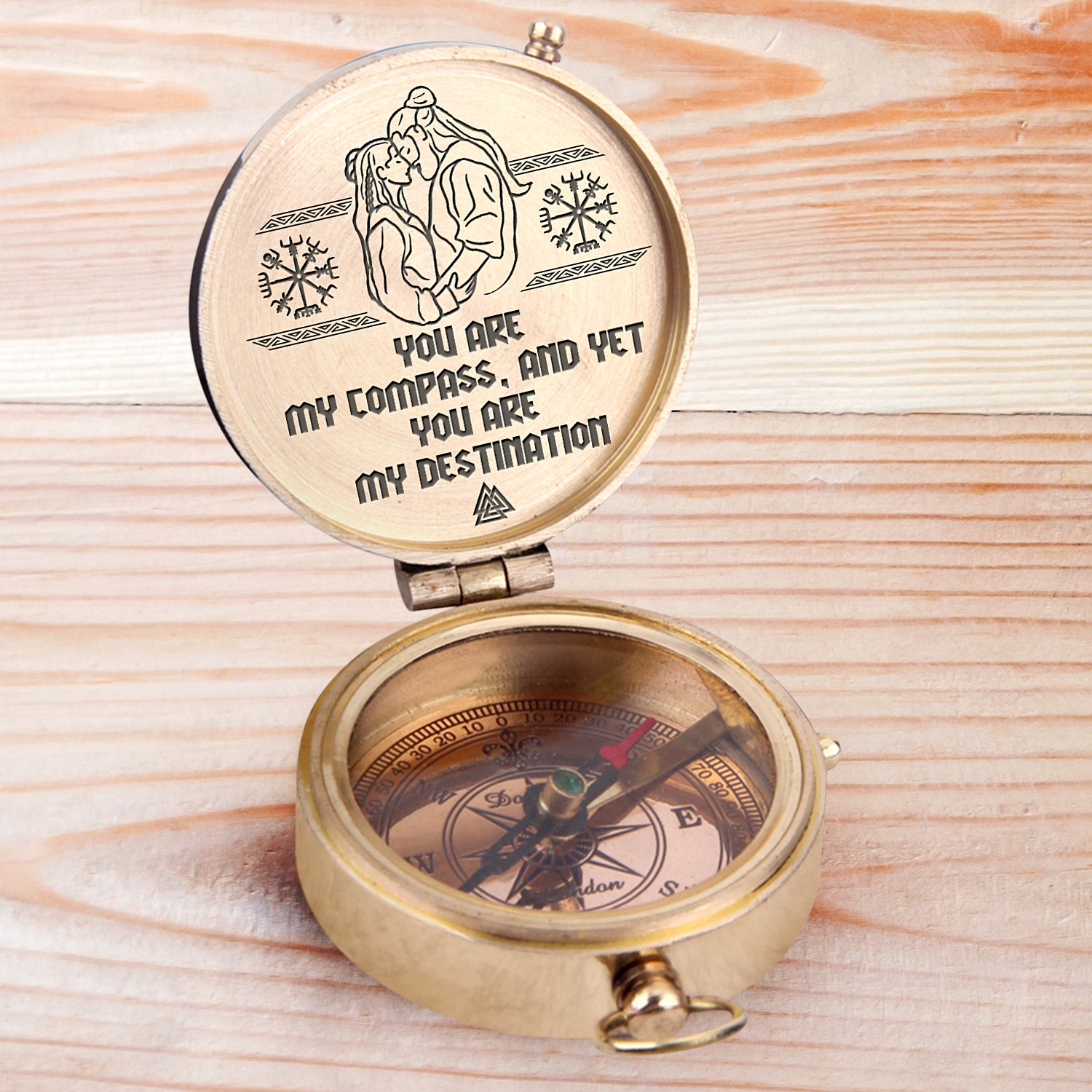 Engraved Compass - My Man - Viking - You Are My Compass, And Yet, You Are My Destination - Ukgpb26014