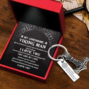 Viking Thor Keychain - My Awesome Viking Man - I Love You - Ukgkbv26002