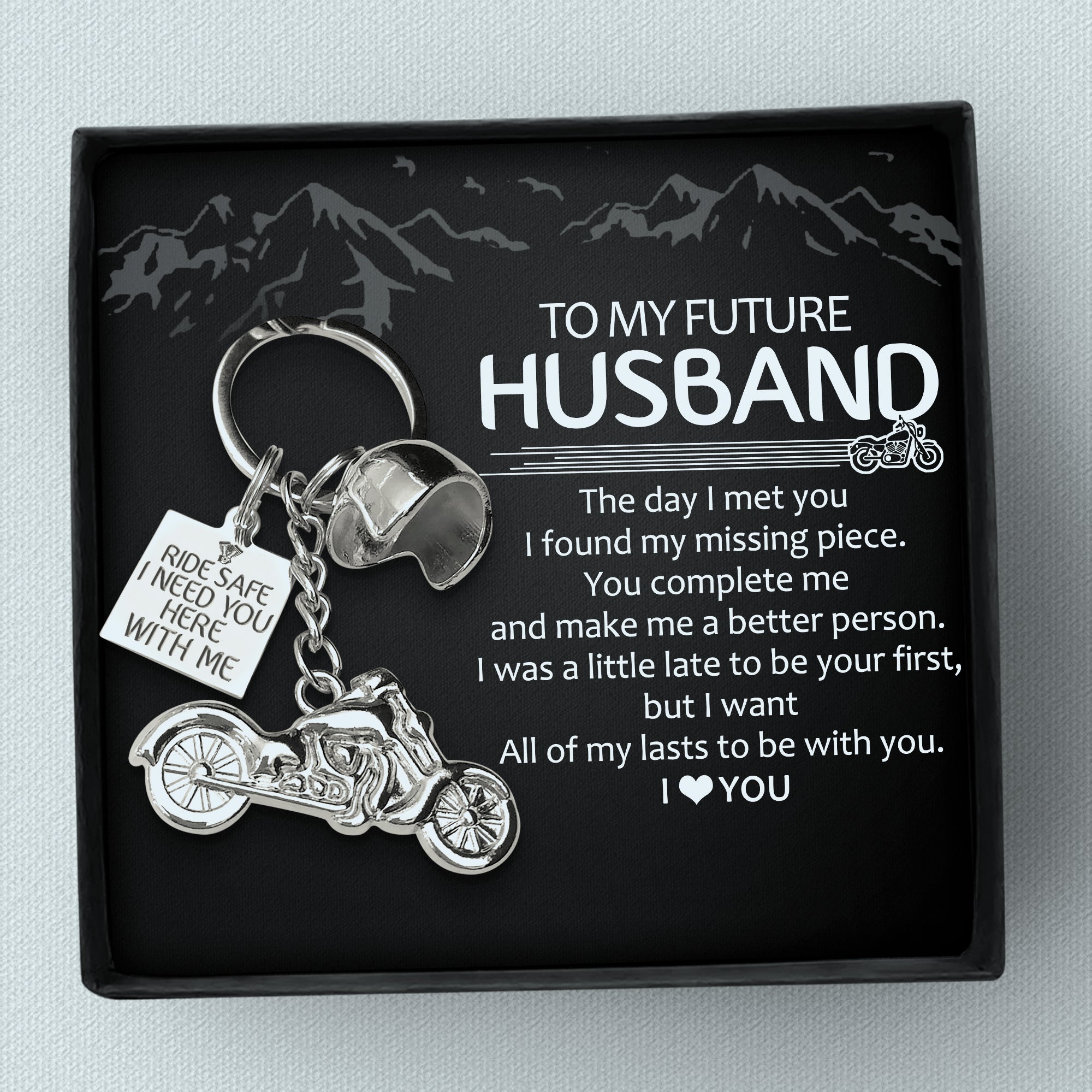 Classic Bike Keychain - To My Future Husband - All Of My Lasts To Be With You - Ukgkt24002 - Love My Soulmate