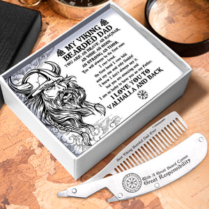 Folding Comb - Viking & Beard - To My Dad - I Love You To Valhalla & Back - Ukgec18029
