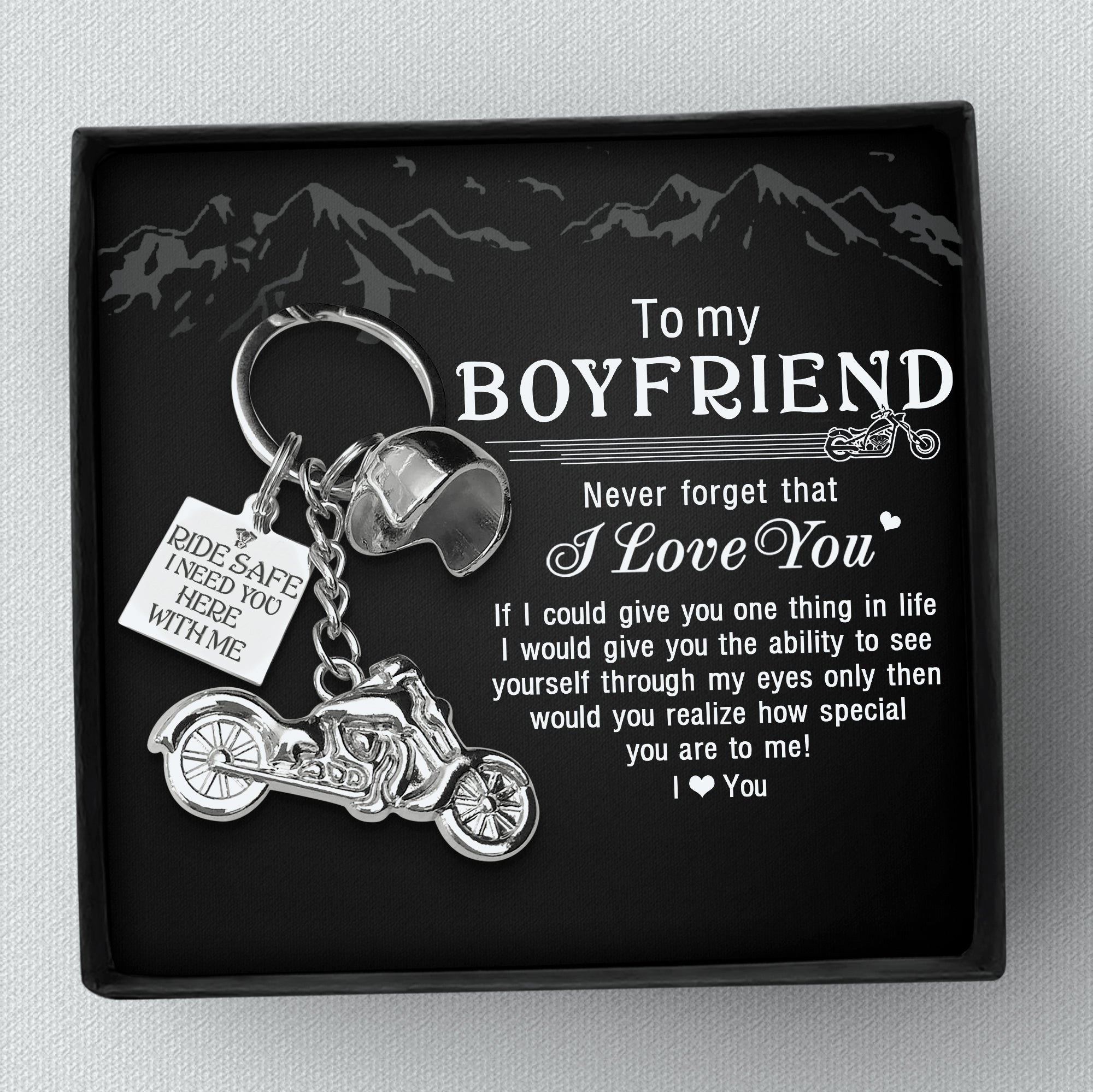 Classic Bike Keychain - To My Boyfriend - I Love You - Ukgkt12002 - Love My Soulmate