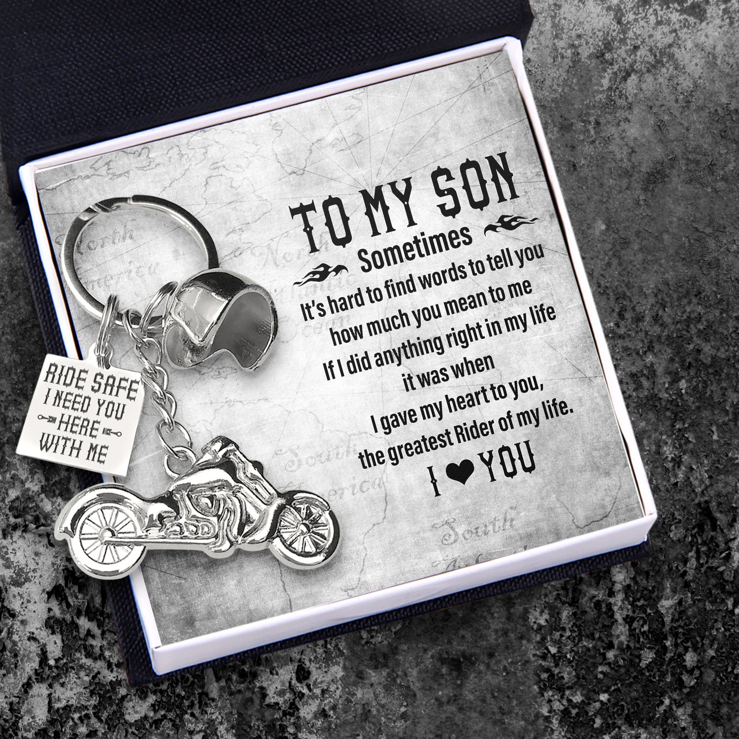 Classic Bike Keychain - To My Son - I Love You - Ukgkt16003