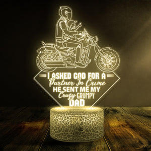3D Led Light - Biker - To Dad - From Son - He Sent Me My Crazy Grumpy Dad - Ukglca18014