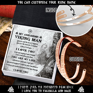 Personalised Viking Rune Couple Bracelets - My Awesome Viking Man - You Are My Life - Ukgbt26008