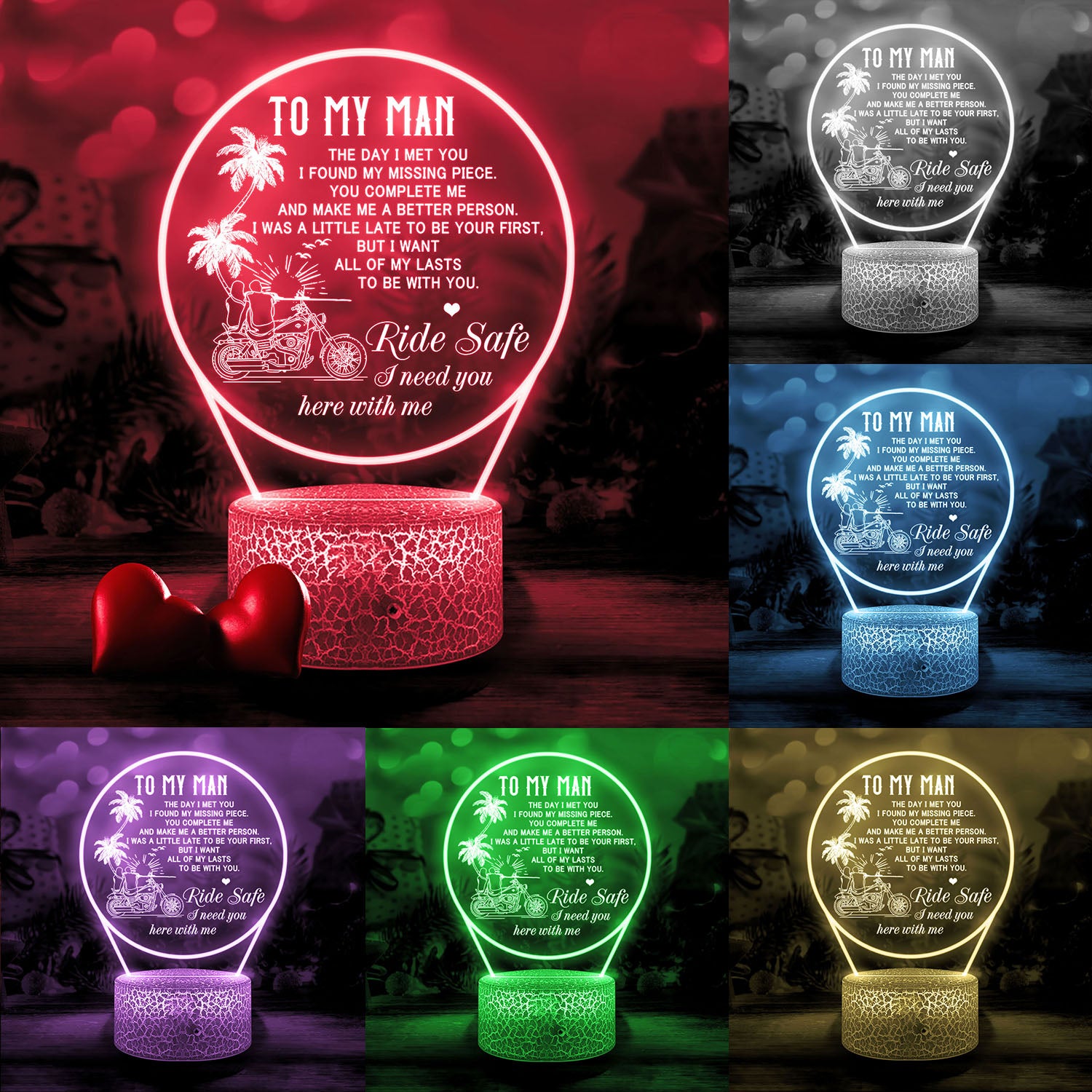 3D Led Light - Biker - To My Man - I Need You Here With Me - Ukglca26002