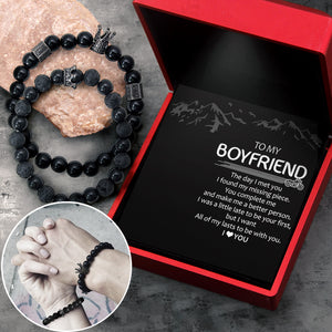 King & Queen Couple Bracelets - Biker - To My Boyfriend - I Love You - Ukgbae12001