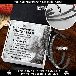 Personalised Viking Rune Couple Bracelets - My Awesome Viking Man - You Are My Life - Ukgbt26008