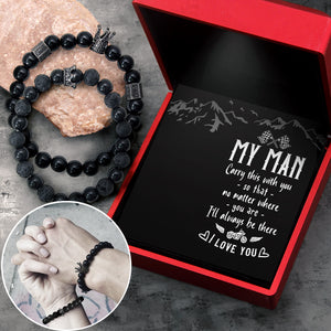 King & Queen Couple Bracelets - Biker - To My Man - I Love You - Ukgbae26004
