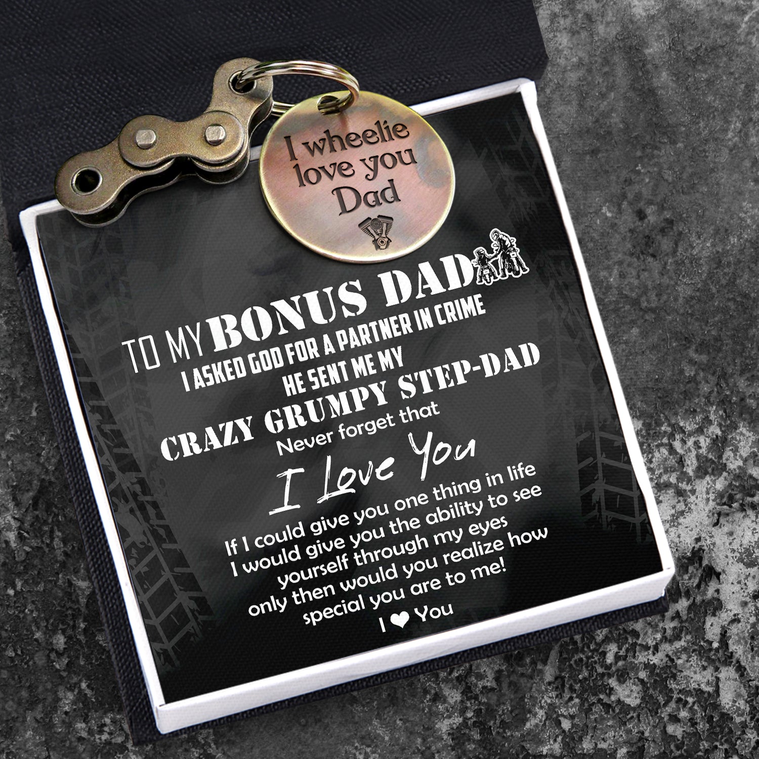 Motocross Keychain - To My Bonus Dad - How Special You Are To Me - Ukgkbf18004