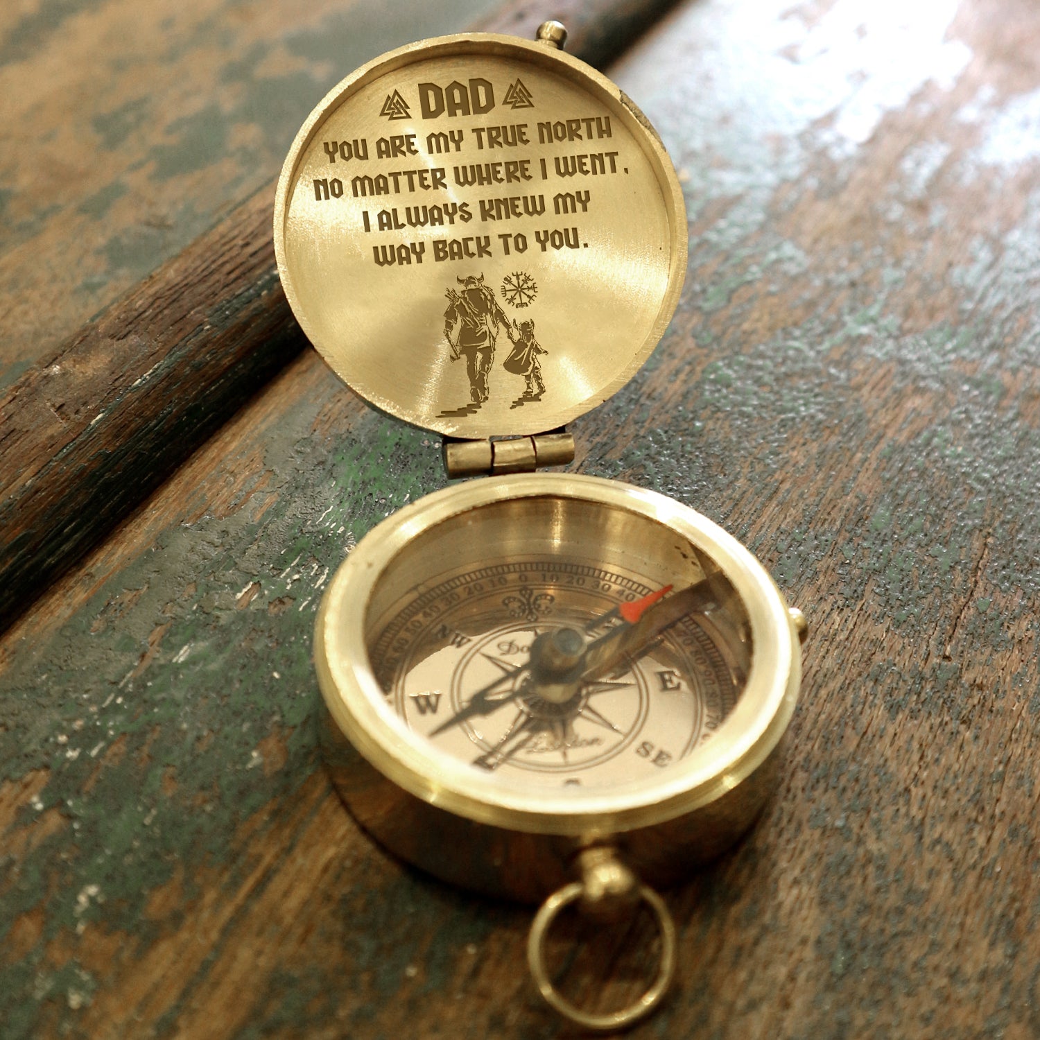 Engraved Compass - Viking - To My Dad - From Daughter - You Are My True North - Ukgpb18014