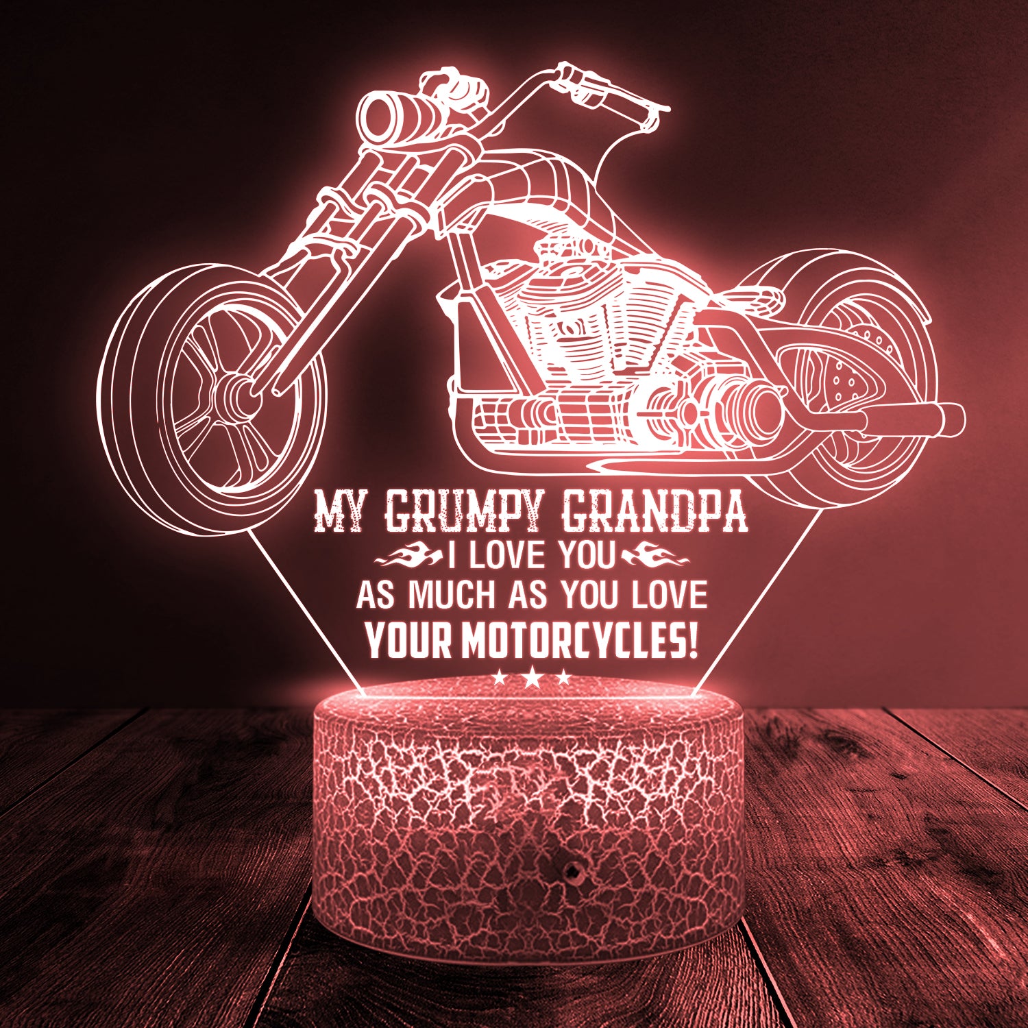 3D Led Light - Biker - My Grumpy Grandpa - I Love You As Much As You Love Your Motorcycles! - Ukglca20002