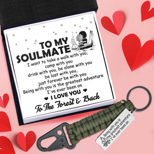 Paracord Keychain - Camping - To My Soulmate - I Love You To The Forest & Back - Ukgkqe13004
