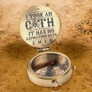 Engraved Compass - Freemason's Gift Idea - I  Took An Oath - Ukgpb34004