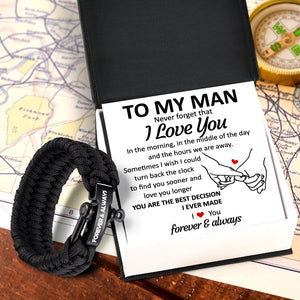 Paracord Rope Bracelet - Family - To My Man - You Are The Best Decision I Ever Made - Ukgbxa26019