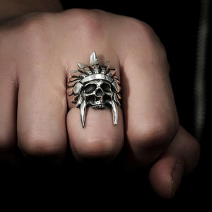Tribal Chief Ring - Skull & Tattoo - To My Weird Man - I Will Love You Then - Ukgrlm26002