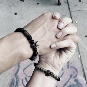 Couple Crown and Skull Bracelets - Skull & Tattoos - To Couple - I Love You To The Moon And Back - Ukgbu26003