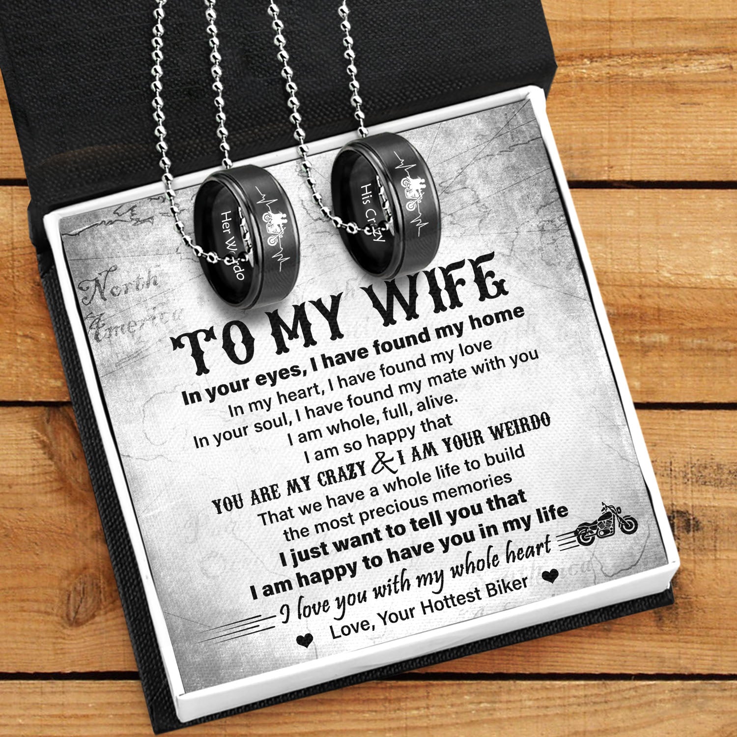 Couple Pendant Necklaces - To My Wife - I Love You With My Whole Heart - Ukgnw15004