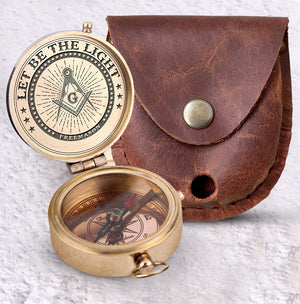 Freemason Engraved Compass - Let Be The Light - Ukgpb34002