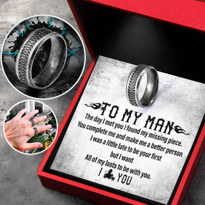 Steel Wheel Ring - Biker - To My Man - All Of My Lasts To Be With You - Ukgri26006