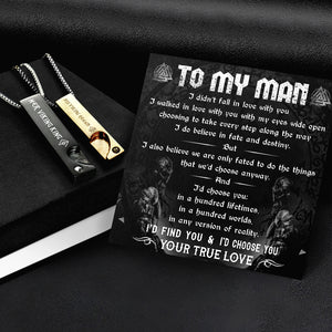 Couple Bar Pendant Necklaces - Viking - To My Man - I Do Believe In Fate And Destiny - Ukgnaz26001 - Love My Soulmate