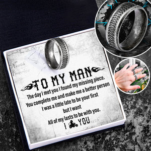 Steel Wheel Ring - Biker - To My Man - All Of My Lasts To Be With You - Ukgri26006