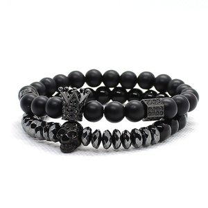 Couple Crown and Skull Bracelets - Skull & Tattoos - To Couple - I Love You - Ukgbu26002