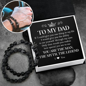 King & Queen Couple Bracelets - Family - To My Dad - You Are The Man, The Myth, The Legend - Ukgbae18002