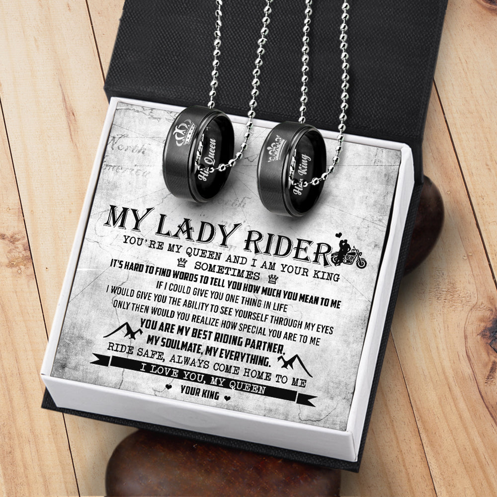 Biker Couple Pendant Necklaces - My Lady Rider - Ride Safe, Always Come Home To Me - Ukgnw13004 - Love My Soulmate