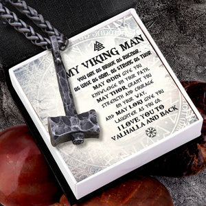 Viking Hammer Necklace - Viking - To My Viking Man - I Love You To Vahalla And Back - Ukgnfr26001