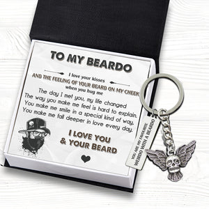 Fly Skull Keychain - Beard - To My Man - I Love You & Your Beard - Ukgkem26006