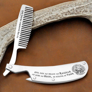 Folding Comb - Viking - To My Favorite Viking Dad - You Are As Brave As Ragnar, As Wise As Odin, As Strong As Thor - Ukgec18012